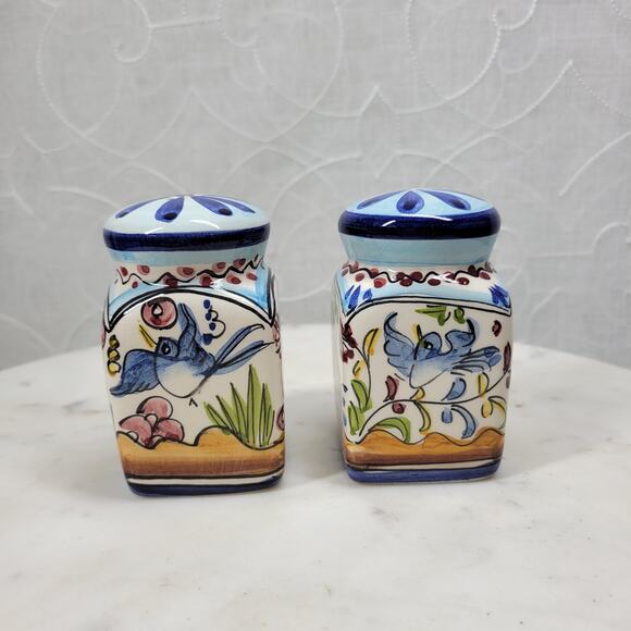 VTG Blue Bird Salt Pepper Shakers 4.25" Ceramic Hand Painted - Picture 5 of 15